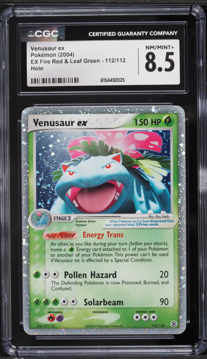 2004 Pokemon EX Fire Red & Leaf Green Holo Venusaur EX #112 CGC 8.5 NM-MT+