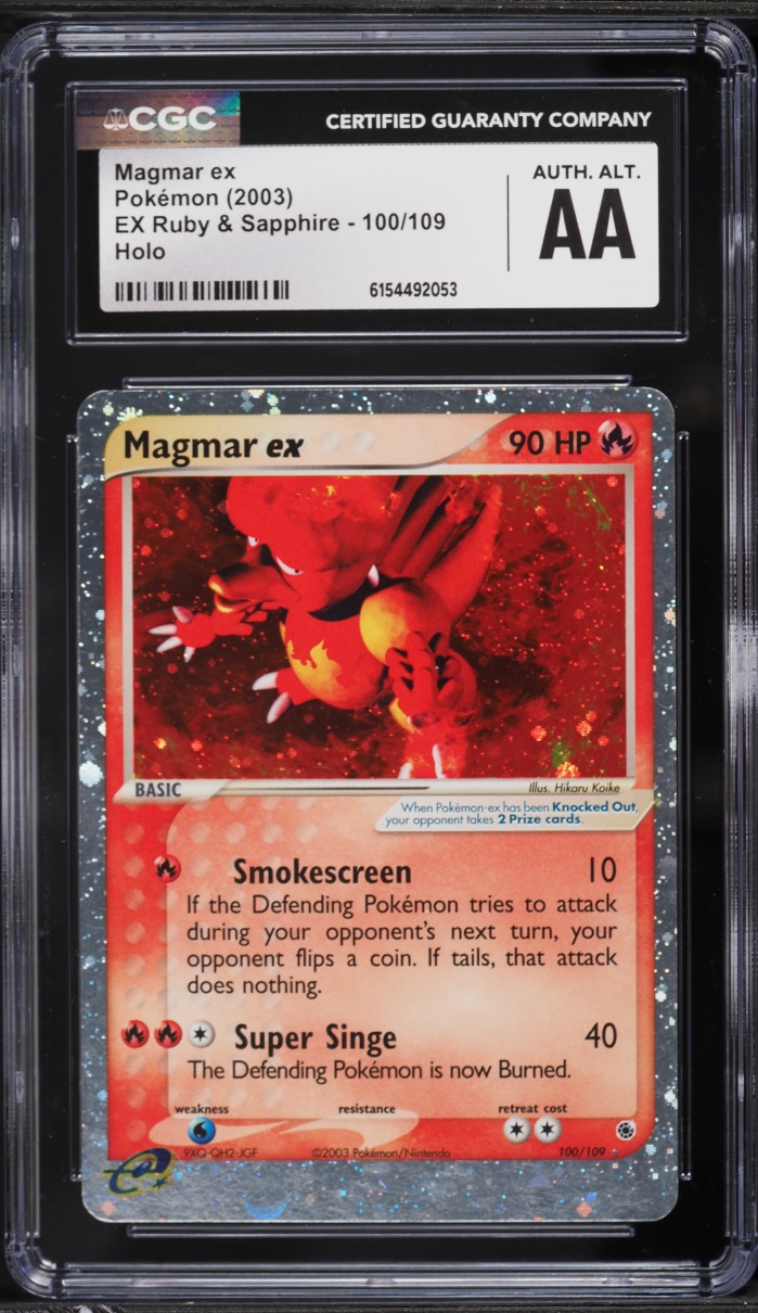 2003 Pokemon EX Ruby & Sapphire Holo Magmar EX #100 CGC ALTERED AUTH