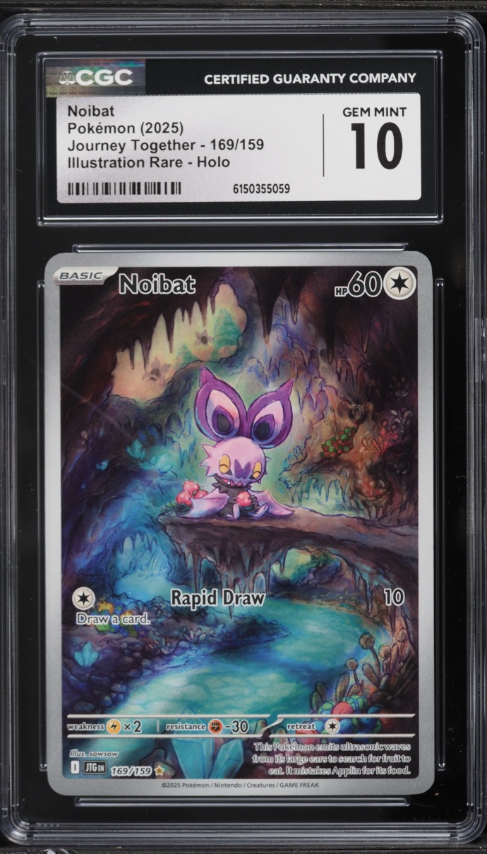 2025 Pokemon Scarlet & Violet Journey Together IR Noibat #169 CGC 10 GEM MINT