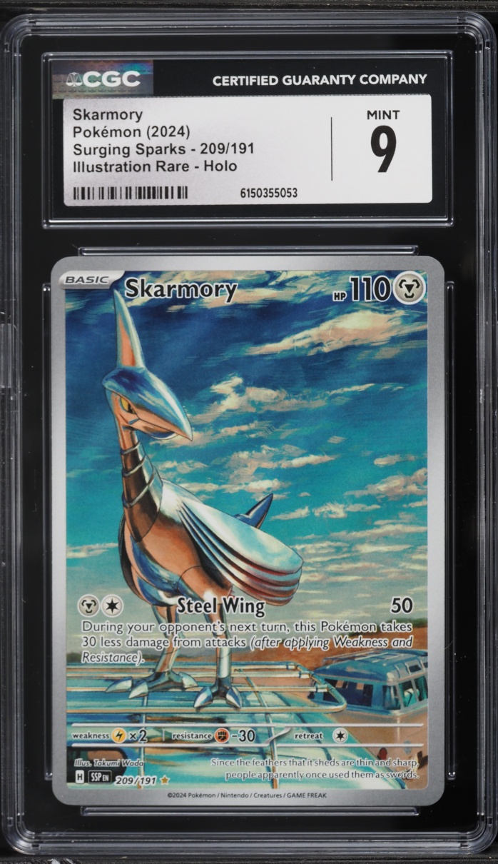 2024 Pokemon Scarlet & Violet Surging Sparks IR Skarmory #209 CGC 9 MINT