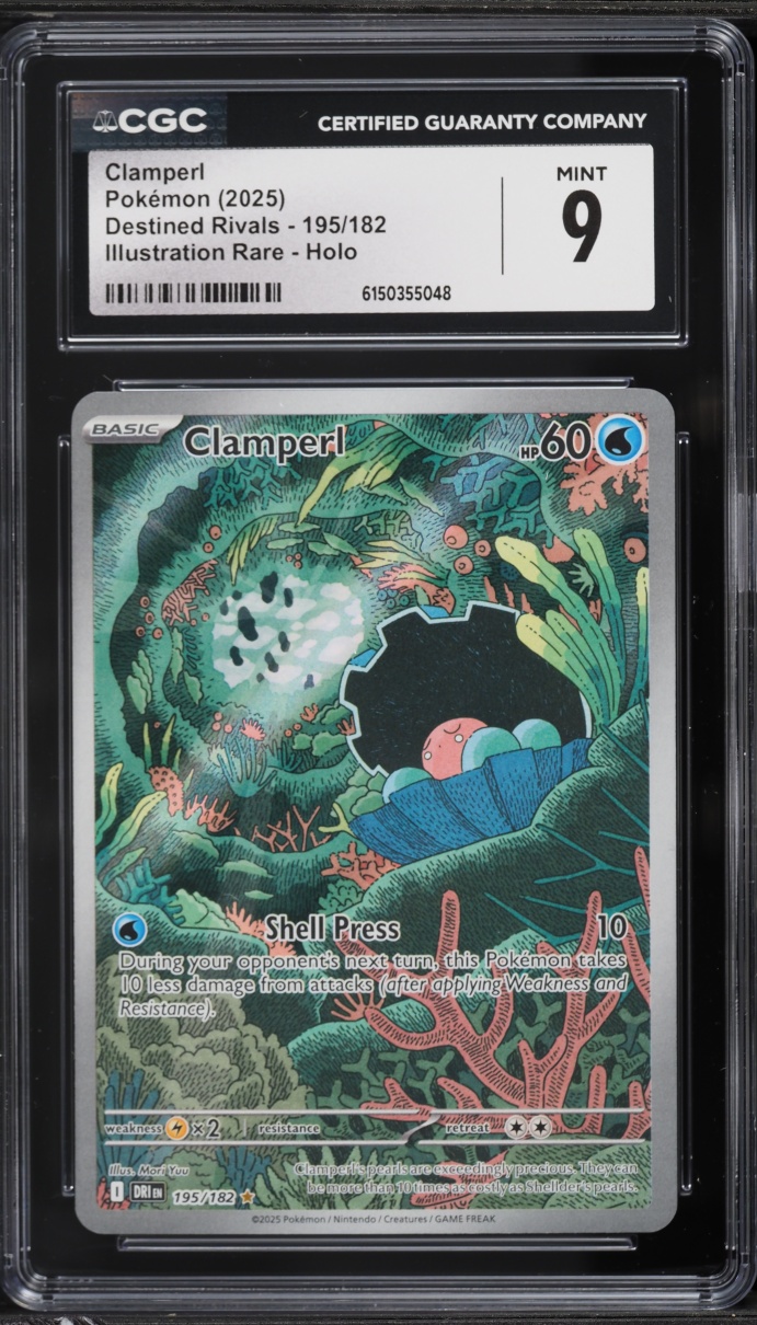 2025 Pokemon Scarlet & Violet Destined Rivals IR Clamperl #195 CGC 9 MINT