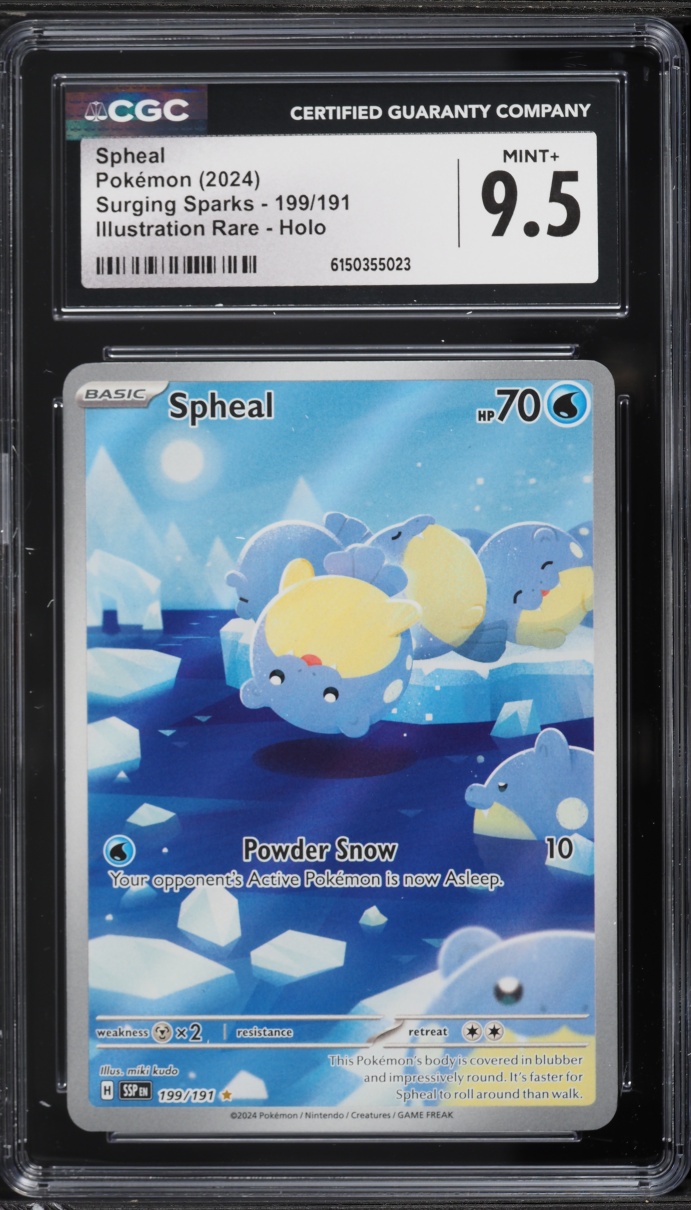 2024 Pokemon Scarlet & Violet Surging Sparks IR Spheal #199 CGC 9.5 MINT+