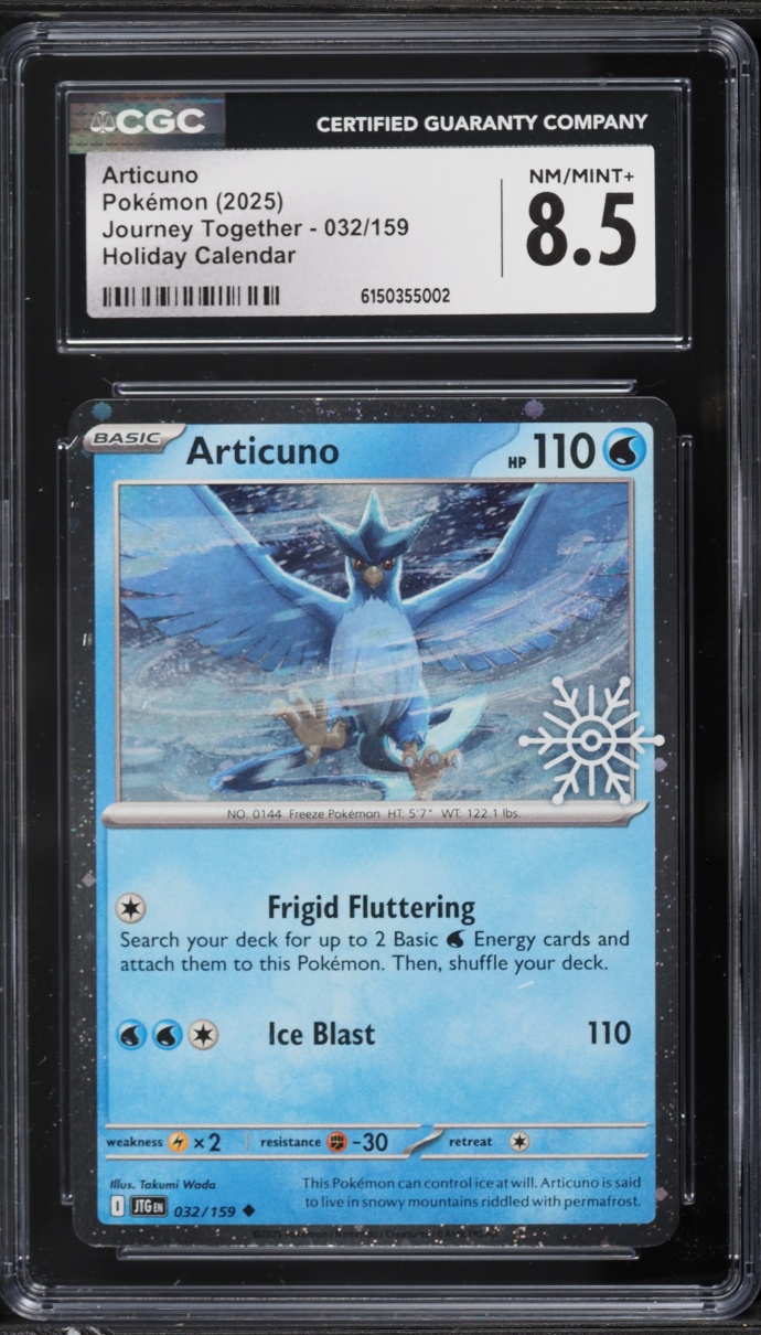 2025 Pokemon Scarlet & Violet Journey Together Holiday Calendar Articuno #32 CGC 8.5 NM-MT+
