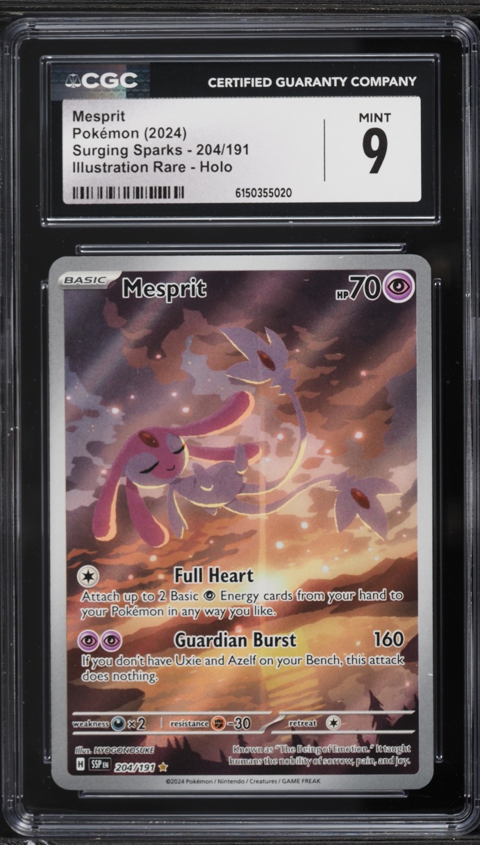 2024 Pokemon Scarlet & Violet Surging Sparks IR Mesprit #204 CGC 9 MINT
