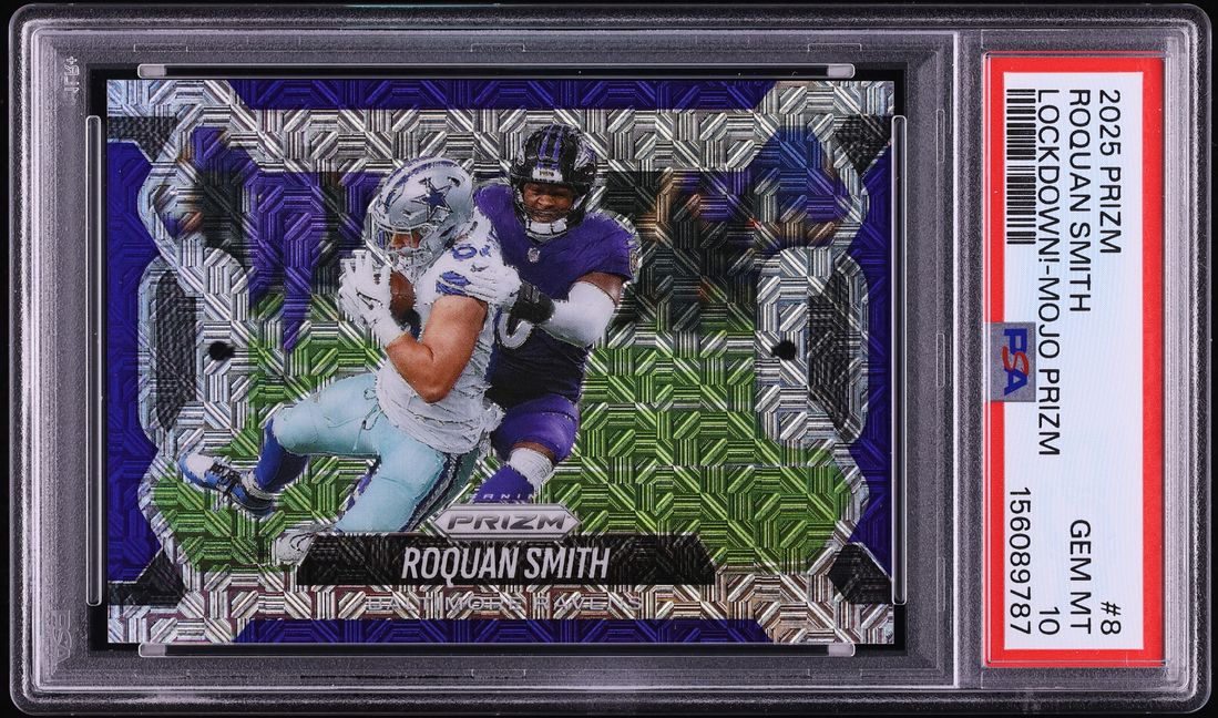 2025 Panini Prizm Lockdown! Mojo Roquan Smith /25 #8 PSA 10 GEM MINT