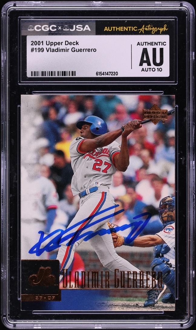 2001 Upper Deck Vladimir Guerrero AUTO #199 JSA CGC AUTH