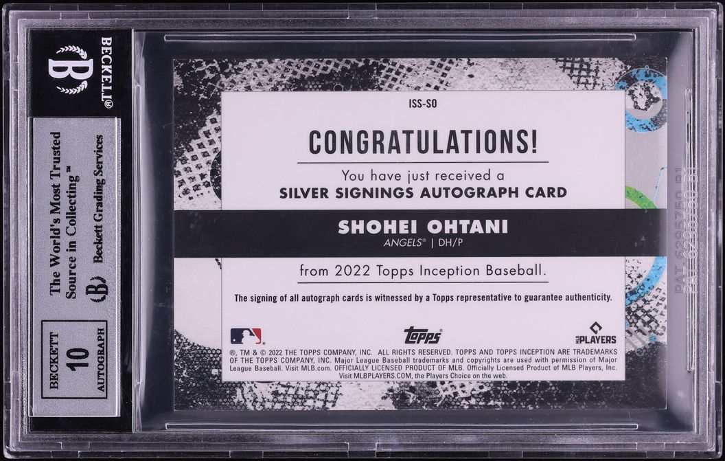 2022 Topps Inception Silver Signings Gold Ink Shohei Ohtani AUTO /25 #ISS-SO BGS 9 MINT