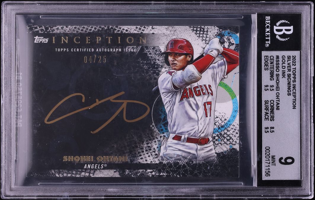 2022 Topps Inception Silver Signings Gold Ink Shohei Ohtani AUTO /25 #ISS-SO BGS 9 MINT