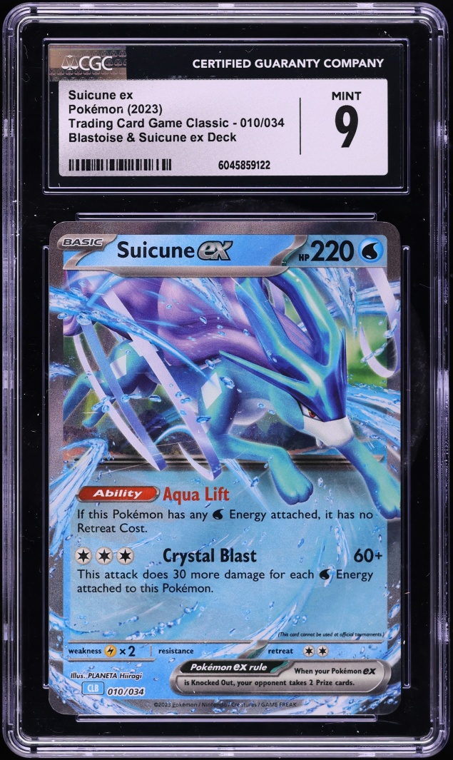 2023 Pokemon TCG Classic Collection Holo Suicune ex #10 CGC 9 MINT