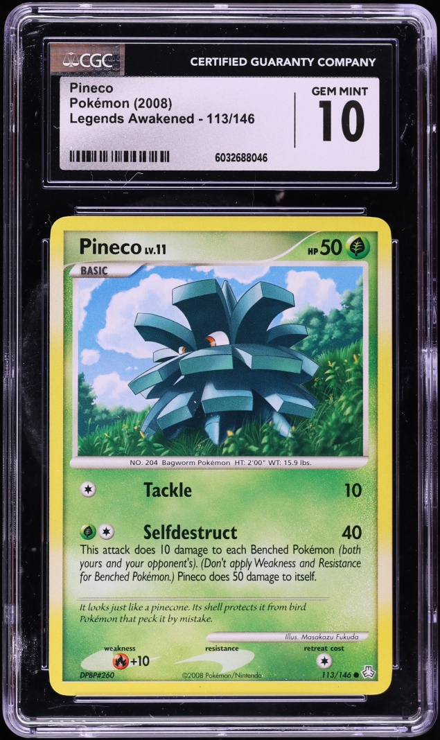 2008 Pokemon Diamond & Pearl Legends Awakened Pineco #113 CGC 10 GEM MINT