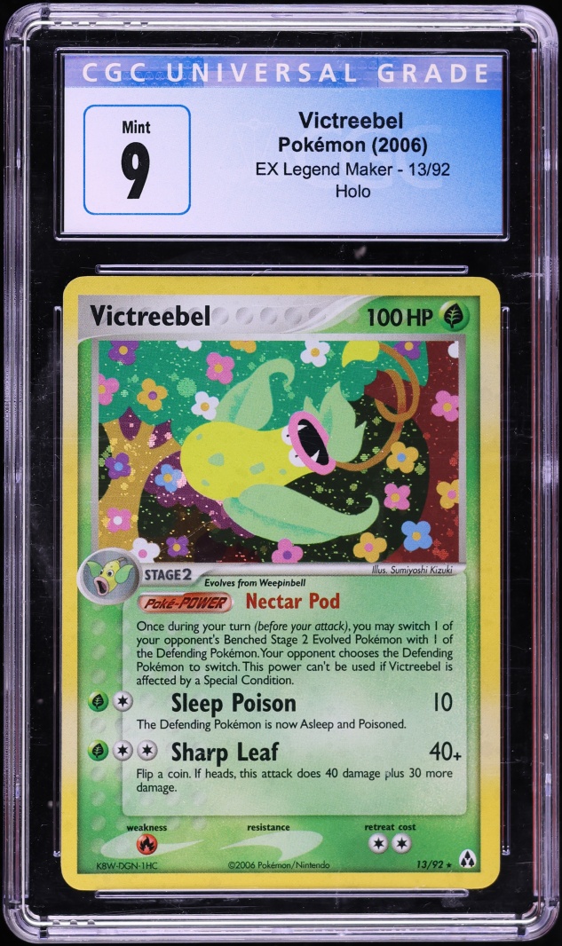2006 Pokemon EX Legend Maker Holo Victreebel #13 CGC 9 MINT