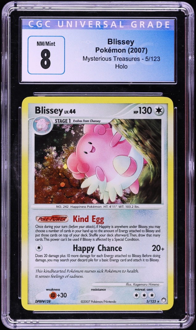 2007 Pokemon Diamond & Pearl Mysterious Treasures Holo Blissey #5 CGC 8 NM-MT