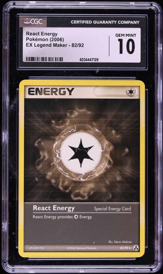 2006 Pokemon EX Legend Maker React Energy #82 CGC 10 GEM MINT