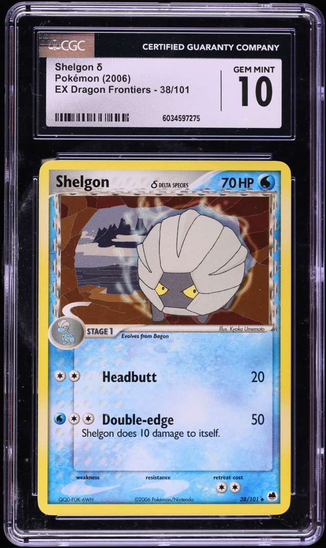 2006 Pokemon EX Dragon Frontiers Shelgon #38 CGC 10 GEM MINT
