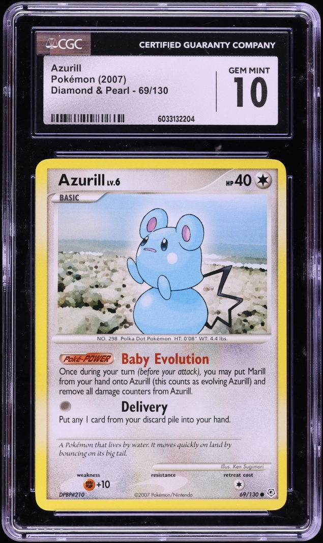 2007 Pokemon Diamond & Pearl Azurill #69 CGC 10 GEM MINT