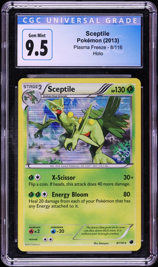 2013 Pokemon Black & White Plasma Freeze Holo Sceptile #8 CGC 9.5 GEM MINT