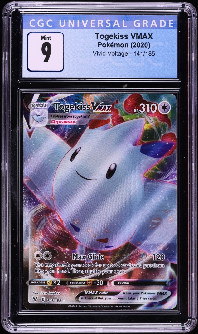 2020 Pokemon Sword & Shield Vivid Voltage Full Art Togekiss VMAX #141 CGC 9 MINT