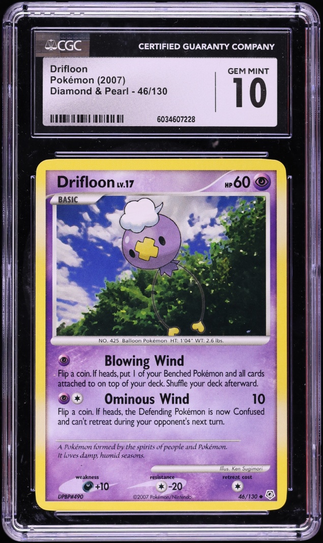 2007 Pokemon Diamond & Pearl Drifloon #46 CGC 10 GEM MINT