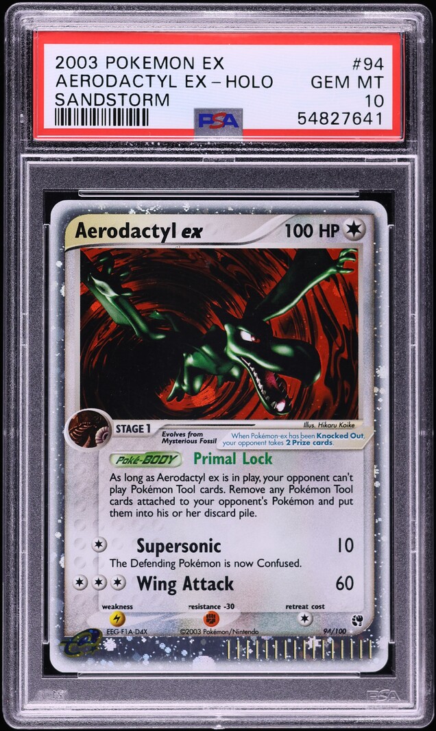 2003 Pokemon EX Sandstorm Holo Aerodactyl ex #94 PSA 10 GEM MINT
