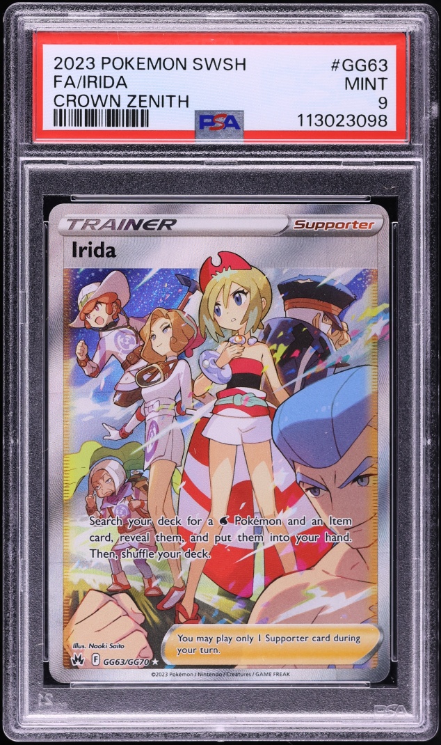 2023 Pokemon Sword & Shield Crown Zenith Galarian Gallery Full Art Irida #GG63 PSA 9 MINT