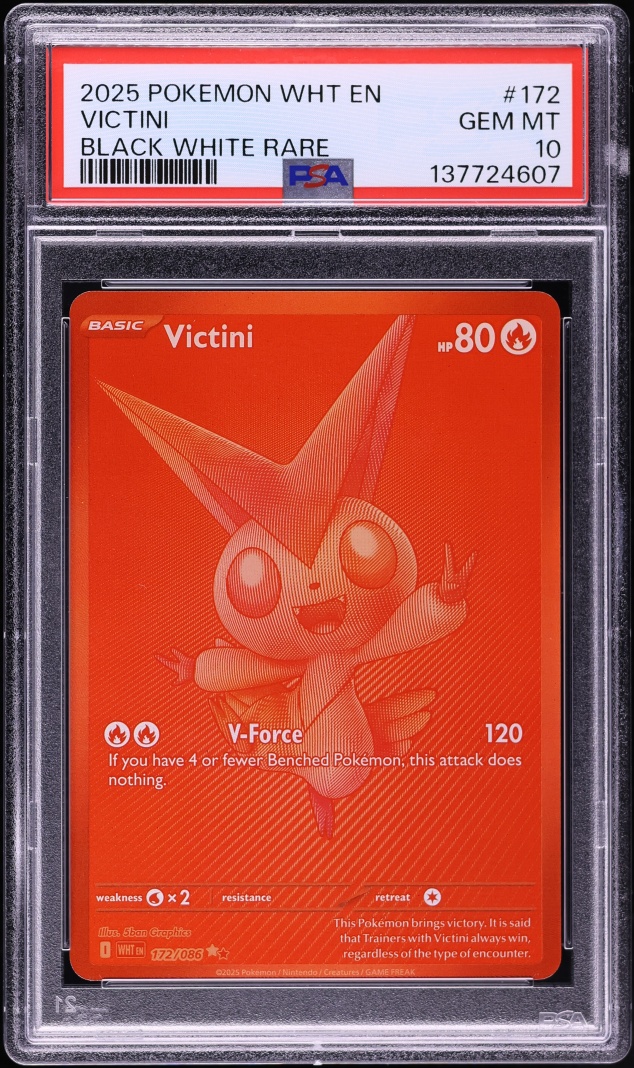 2025 Pokemon Scarlet & Violet White Flare BWR Victini #172 PSA 10 GEM MINT