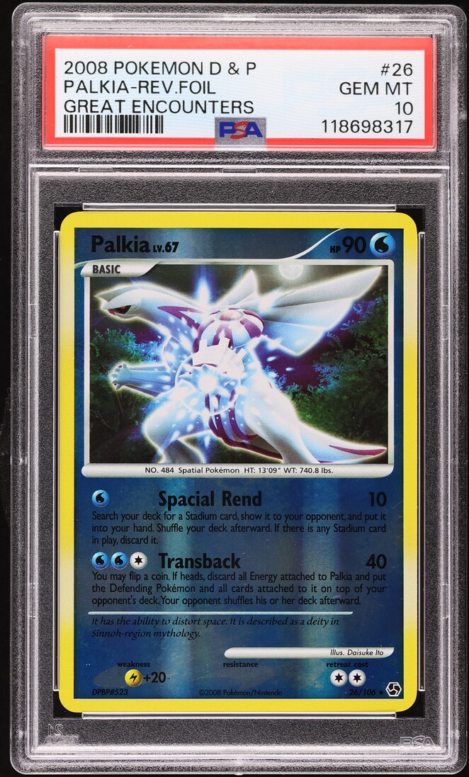 2008 Pokemon Diamond & Pearl Great Encounters Reverse Holo Palkia #26 PSA 10 GEM MINT