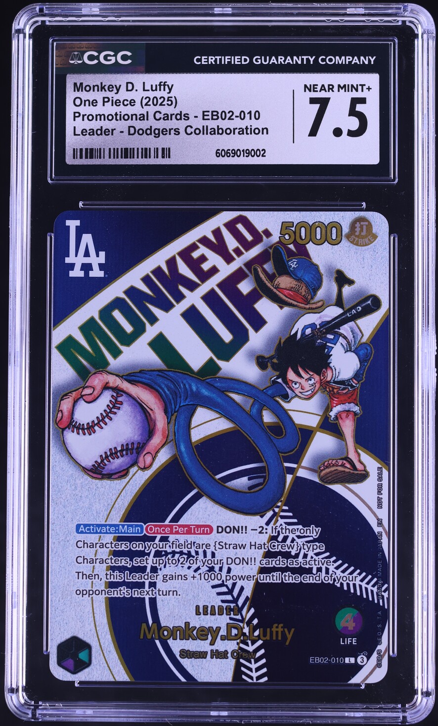 2025 One Piece Promo Dodgers Collaboration Monkey D. Luffy