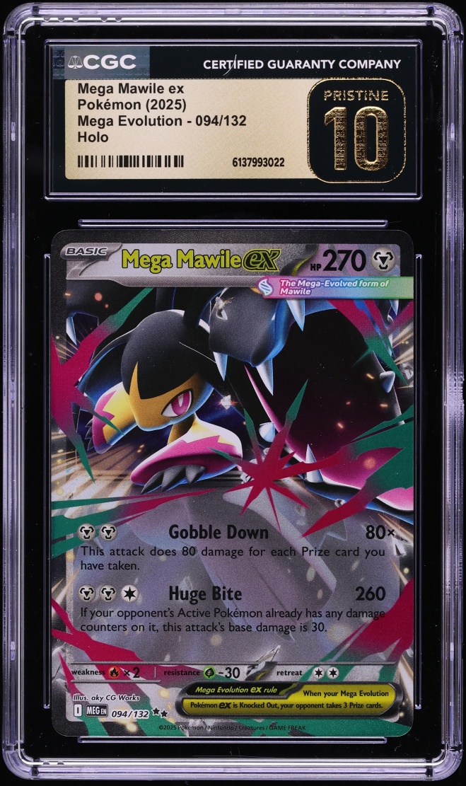 2025 Pokemon Mega Evolution Holo Mega Mawile EX #94 CGC 10 PRISTINE