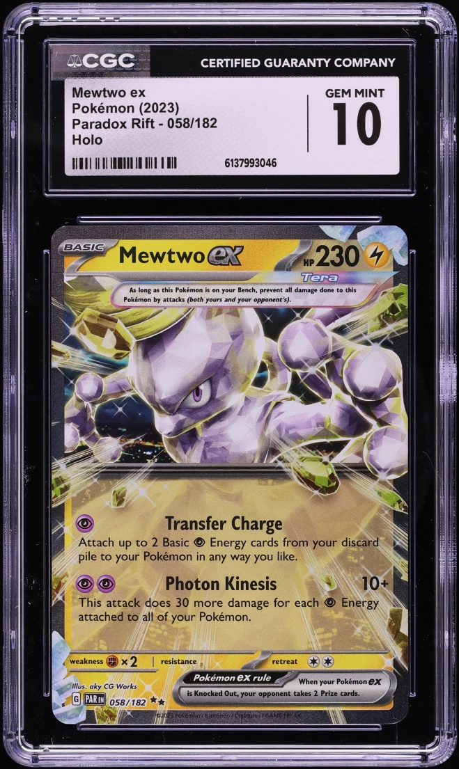2023 Pokemon Scarlet & Violet Paradox Rift Holo Mewtwo ex #58 CGC 10 GEM MINT