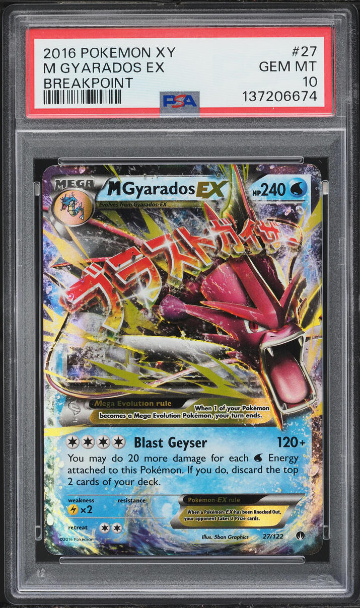 2016 Pokemon XY BREAKpoint Holo M Gyarados EX #27 PSA 10 GEM MINT