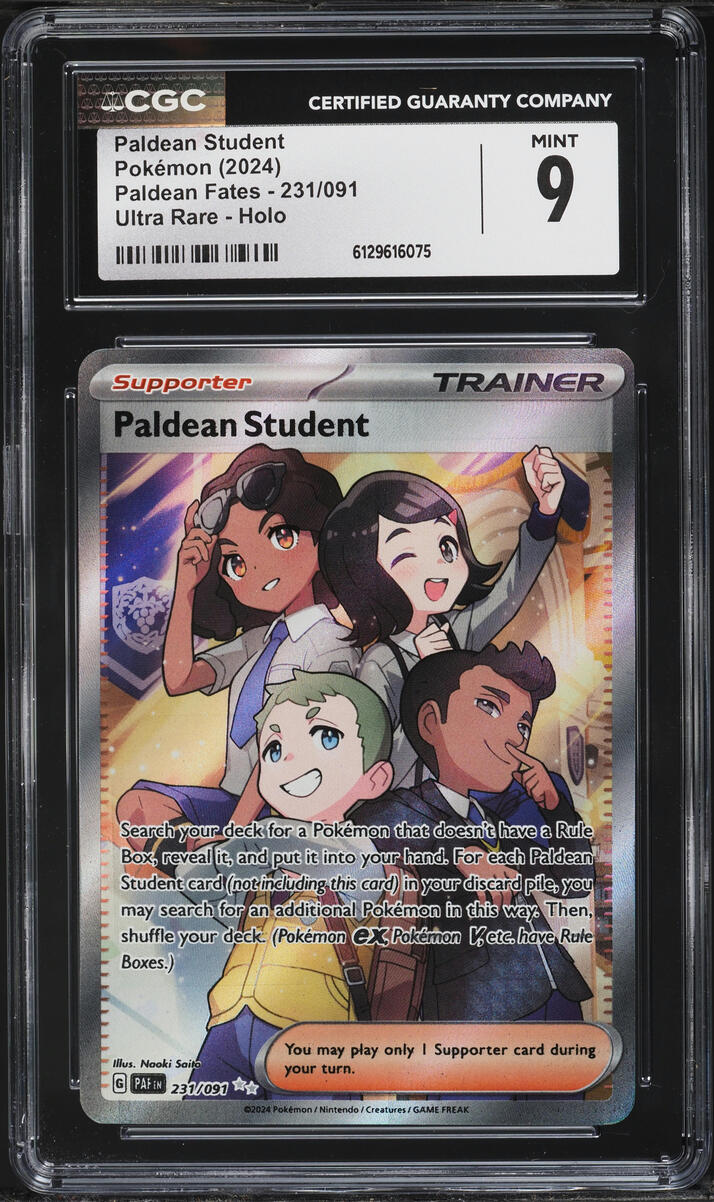 2024 Pokemon Scarlet & Violet Fates Full Art Paldean Student #231 CGC 9 MINT