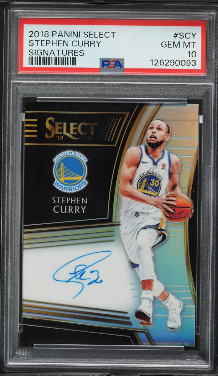 2018 Select Signatures Silver Prizm Stephen Curry AUTO /49 #SG-SCY PSA 10 GEM MINT