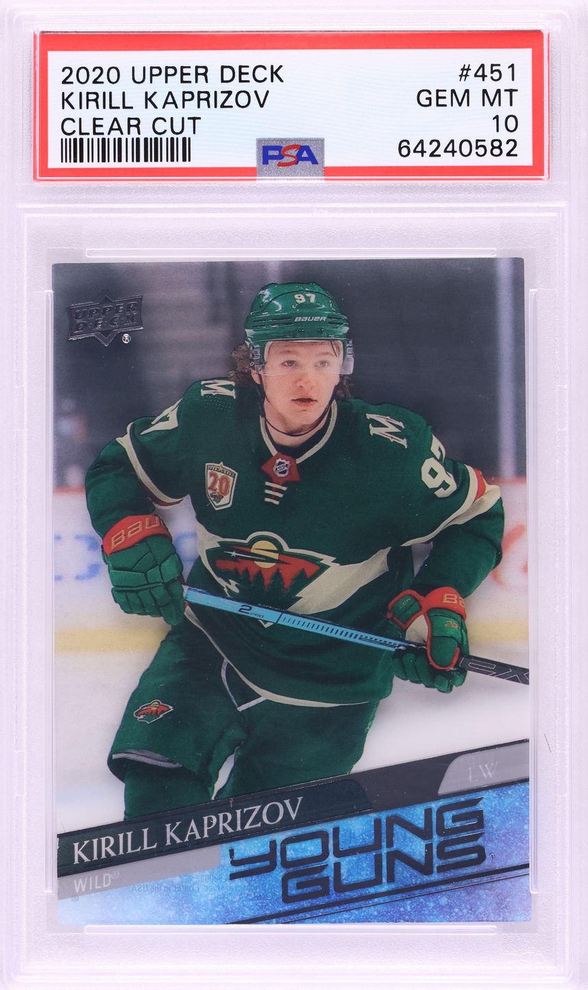 2020 Upper Deck Young Guns Clear Cut Kirill Kaprizov ROOKIE #451 PSA 10 GEM MINT