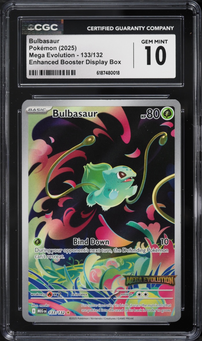 2025 Pokemon Mega Evolution Enhanced Booster Display Box IR Bulbasaur #133 CGC 10 GEM MINT