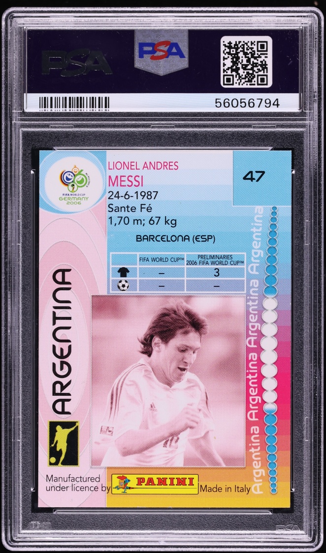 2006 Panini World Cup Germany Lionel Messi #47 PSA 8 NM-MT