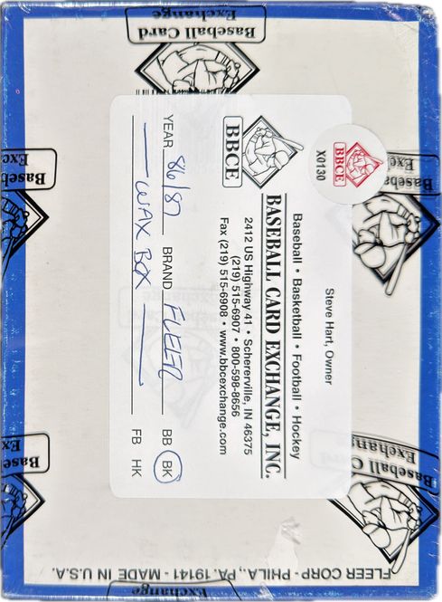 1986 Fleer Basketball Unopened Wax Box - 36ct Packs - BBCE AUTH