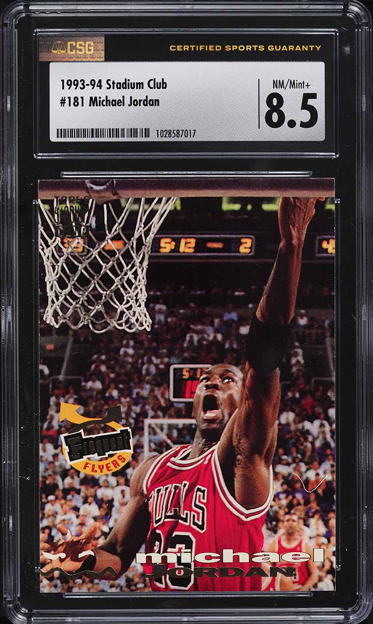 1993 Stadium Club Basketball Michael Jordan #181 CSG 8.5 NM-MT+