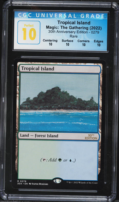 1993 Magic The Gathering MTG Alpha Dual Land Tropical Island PSA
