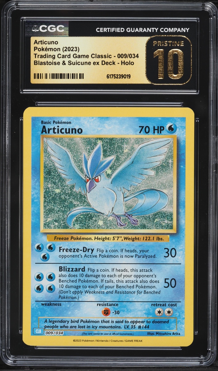 2023 Pokemon TCG Classic Blastoise & Suicune ex Deck Holo Articuno #9 CGC 10 PRISTINE