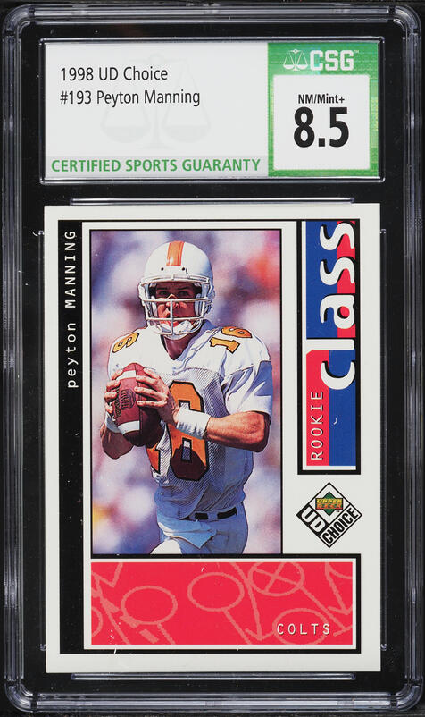 1998 Ultra Masterpiece Peyton Manning ROOKIE 1/1 #416 BGS 9 MINT