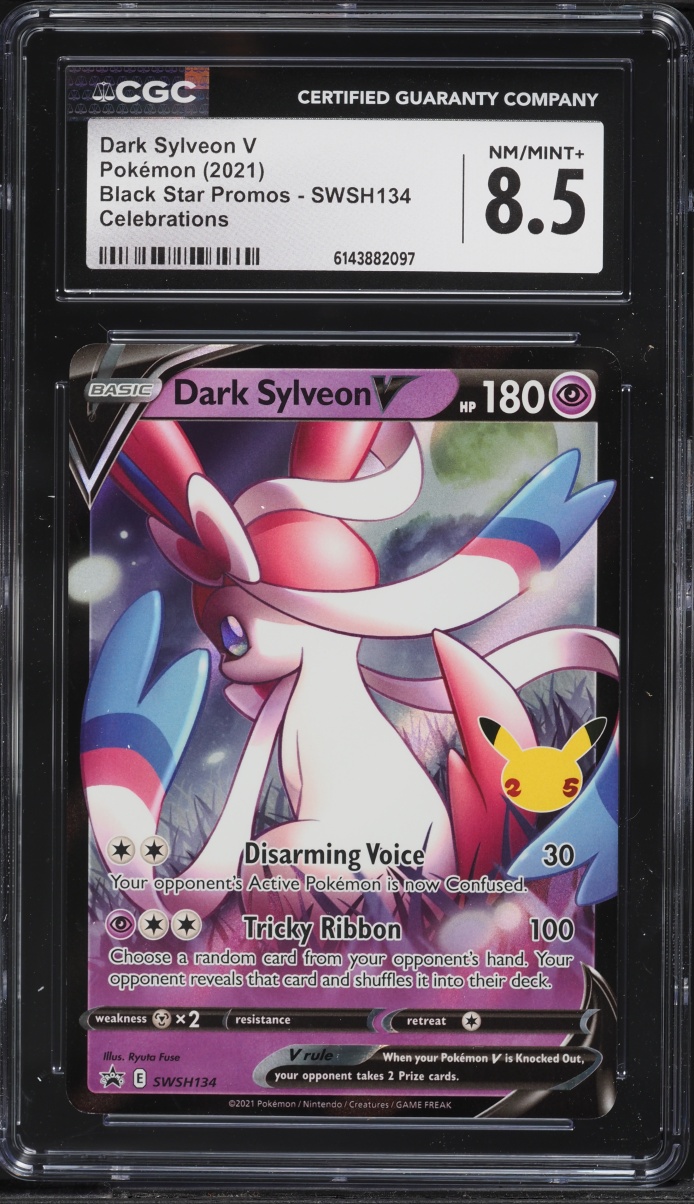2021 Pokemon Sword & Shield Promo Celebrations Dark Sylveon V #SWSH134 CGC 8.5 NM-MT+