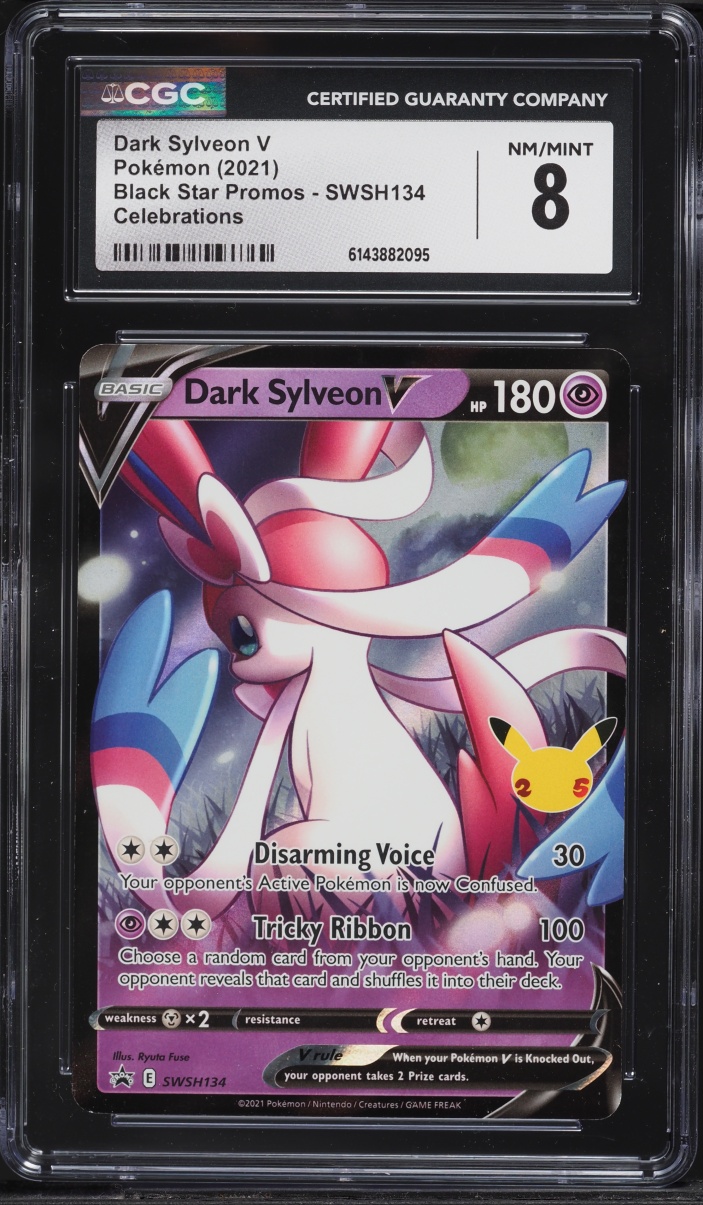 2021 Pokemon Sword & Shield Promo Celebrations Dark Sylveon V #SWSH134 CGC 8 NM-MT