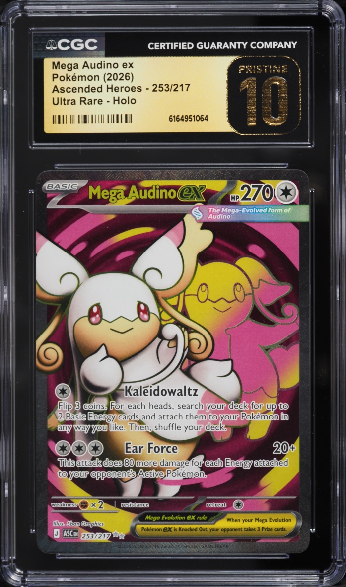 2026 Pokemon Mega Evolution Ascended Heroes Full Art Mega Audino Ex #253 CGC 10 PRISTINE