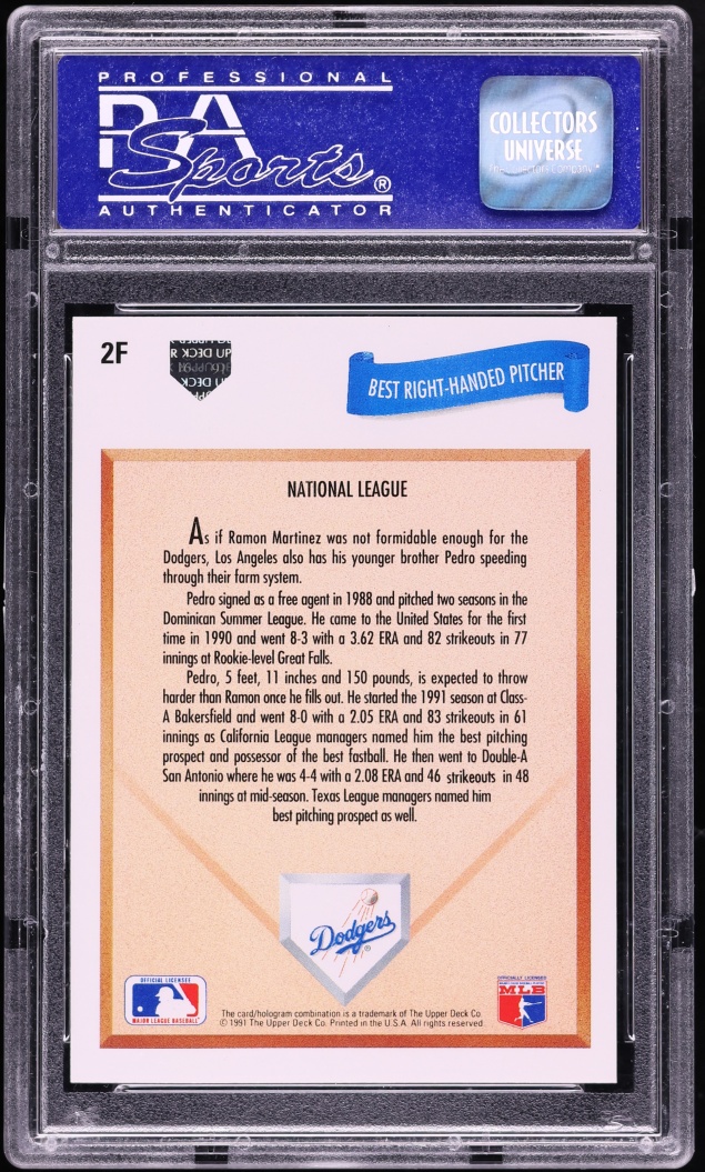 1991 Upper Deck Final Edition Pedro Martinez ROOKIE #2F PSA 9 MINT