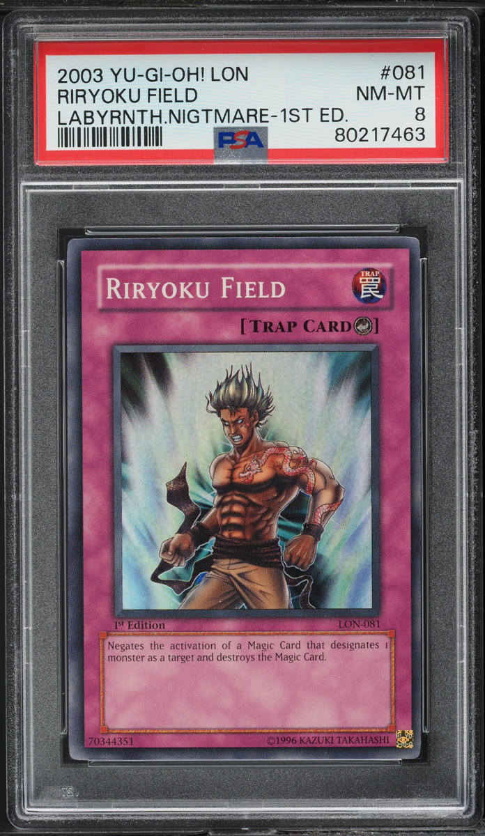 2003 Yu-Gi-Oh! Labyrinth Of Nightmare 1st Edition Riryoku Field #LON-081 PSA 8