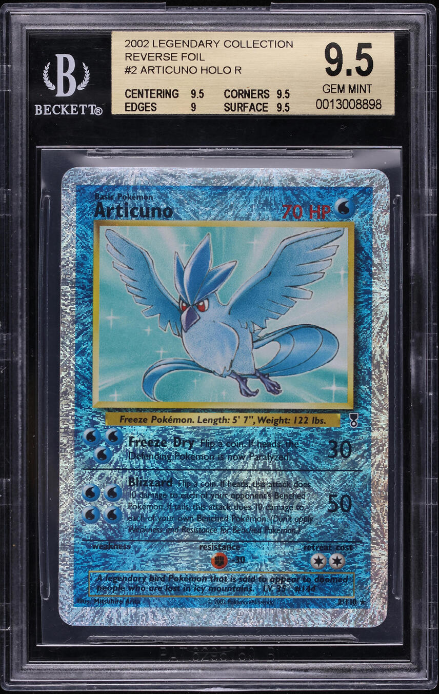 2002 Pokemon Legendary Collection Reverse Holo Articuno #2 BGS 9.5 GEM MINT