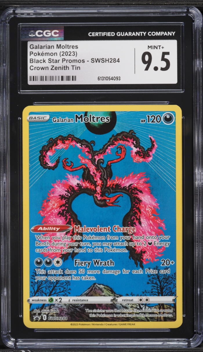 2023 Pokemon Sword & Shield Promo Crown Zenith Tin Galarian Moltres #SWSH284 CGC 9.5 MINT+