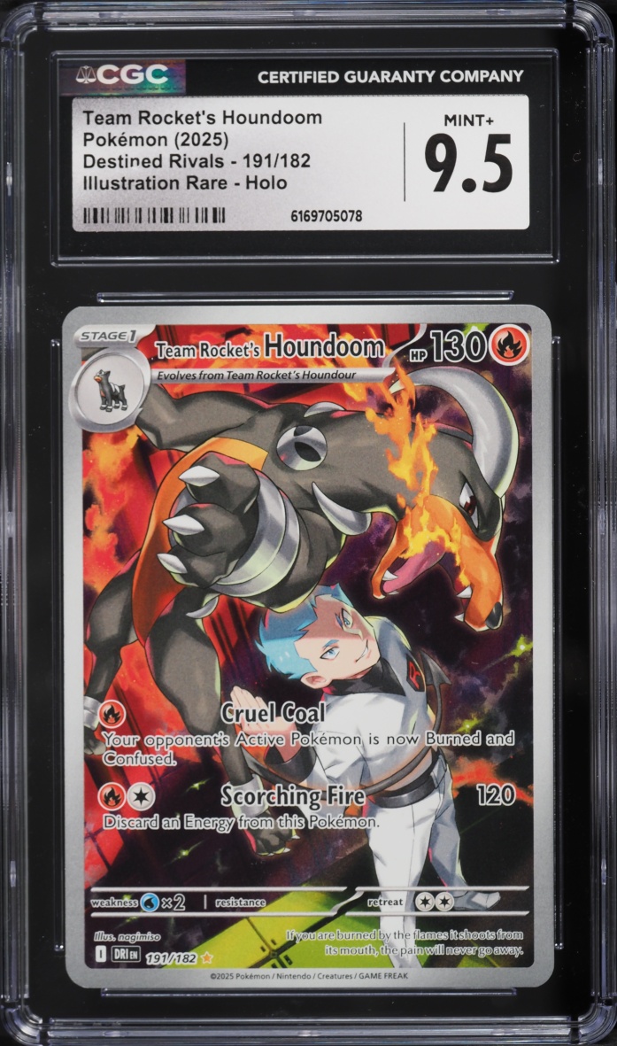 2025 Pokemon Scarlet & Violet Destined Rivals IR Team Rocket's Houndoom #191 CGC 9.5 MINT+