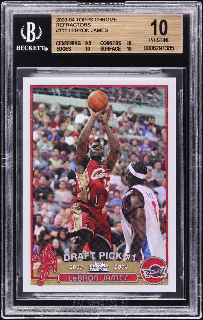 2003 Topps Chrome Refractor LeBron James ROOKIE #111 BGS 10 PRISTINE on ...