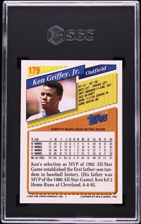 1993 Topps Gold Ken Griffey Jr. #179 SGC 9.5 MINT+